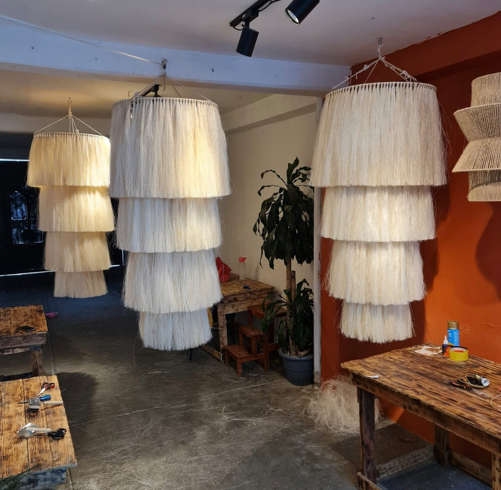 Yaakun - Lámpara Colgante de Fibra de Henequén