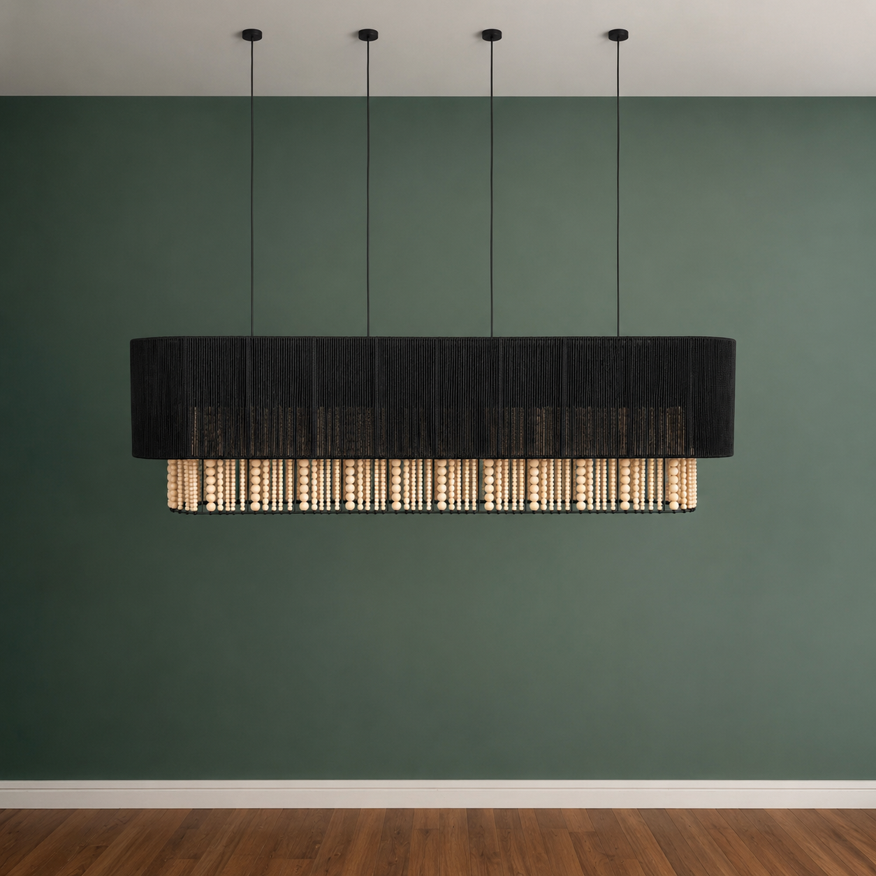 Careyes - Lámpara colgante Cuentas de madera
